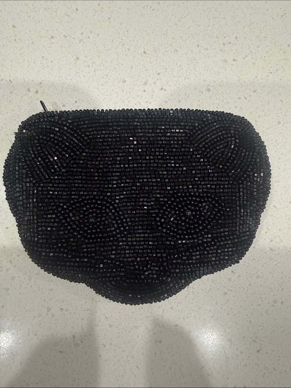 Black Beaded Cat Face Clutch - Women Bags